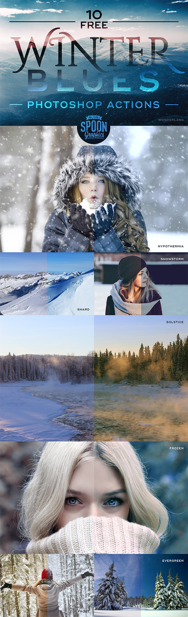 Winter Blues Photoshop Actions