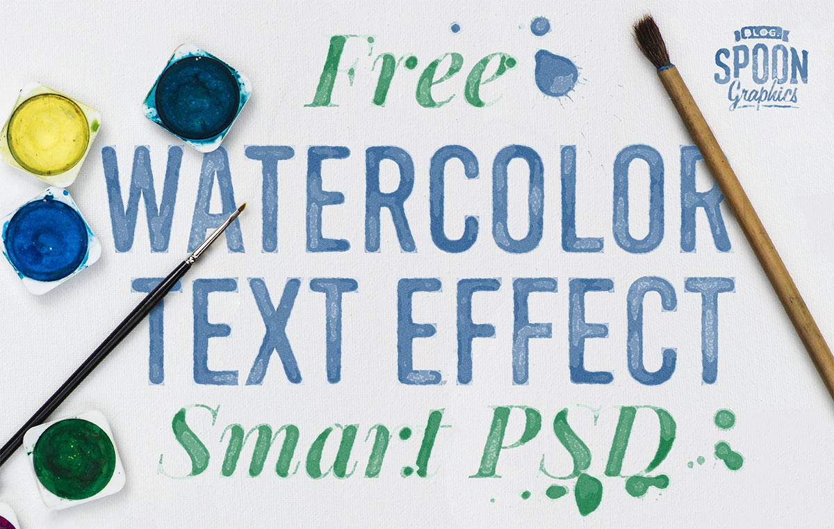 Download Free Watercolour Text Effect Smart Psd For Adobe Photoshop