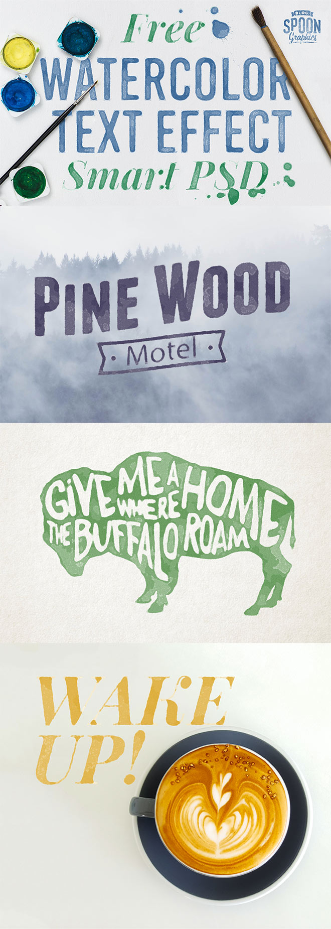 Watercolour Text Effect Smart PSD for Adobe Photoshop