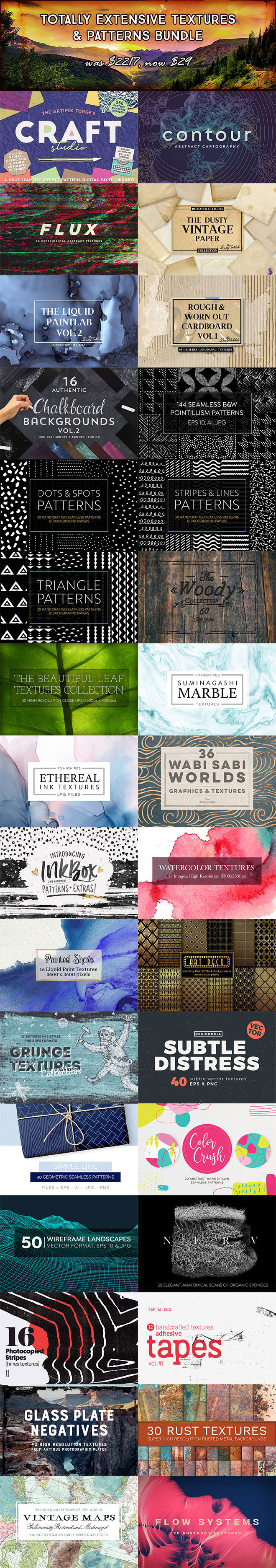 Totally Extensive Textures and Patterns Bundle