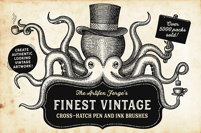 Finest Vintage Illustrator Brushes