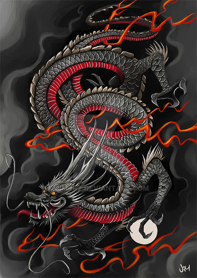 Japanese Dragon Speed Painting by JimJaz
