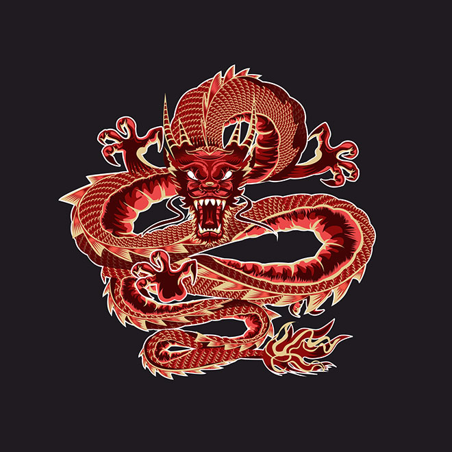 China Dragon Illustration by Vetalik Chepelnikov