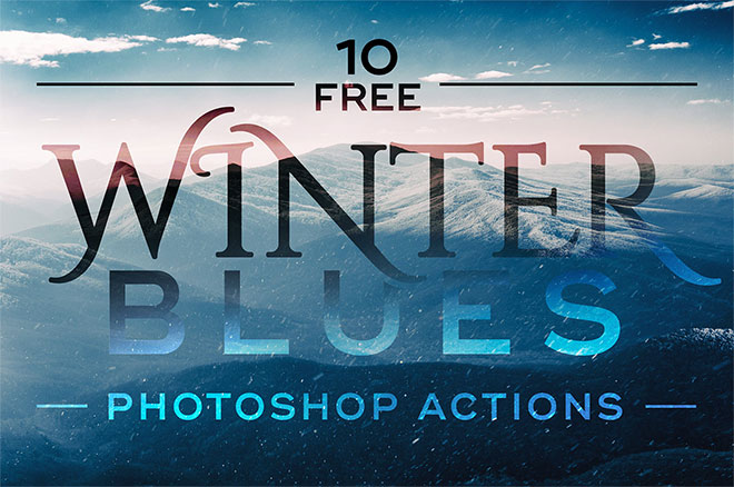 10 Free Winter Blues Photo Effect Actions for Adobe Photoshop