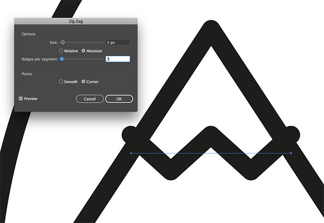 adobe illustrator - How to achieve this smooth zig zag effect for