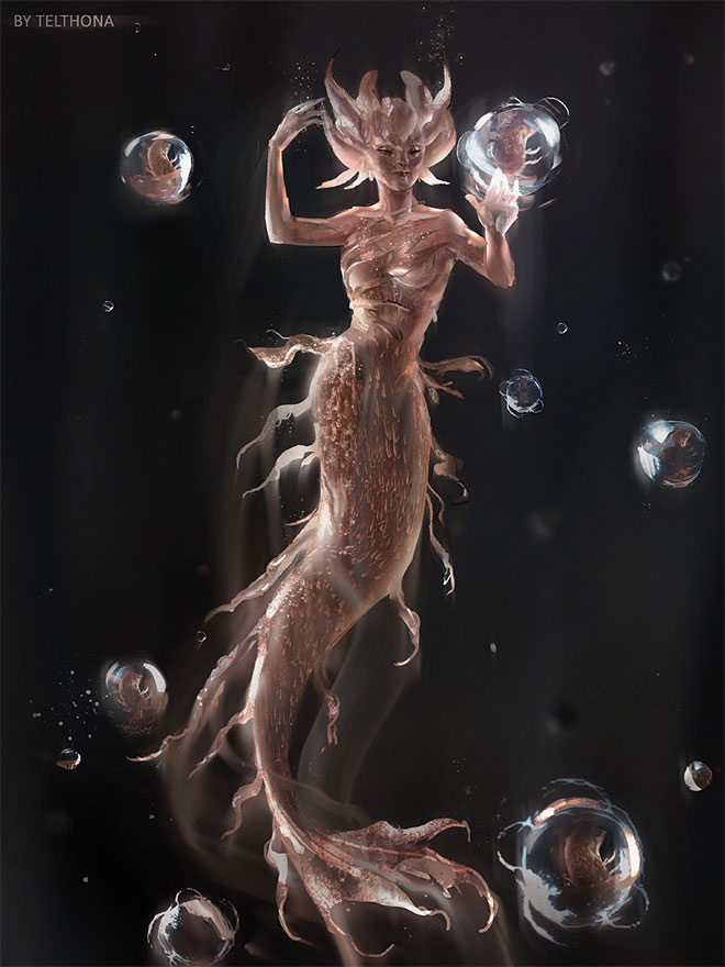Salmon Mermaid by Sandra Duchiewicz