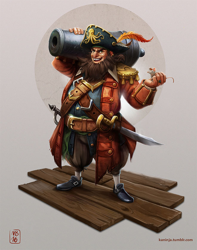 Pirate Dad Character Design by Natalie Behle