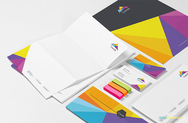 Free Stationery PSD Mockup Scene