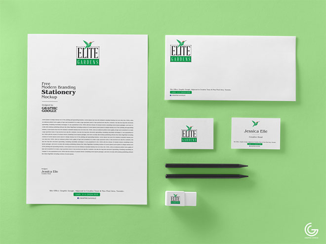 Free Modern Branding Stationery Mockup