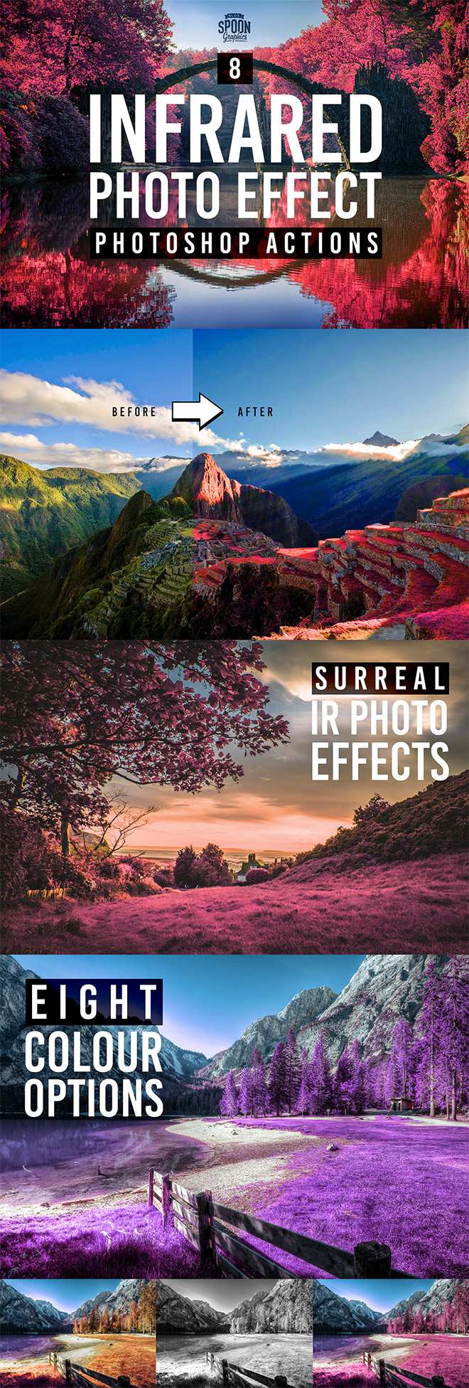 8 Infrared Photo Effect Actions for Adobe Photoshop