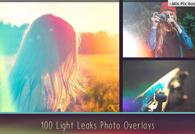 100 light leak overlays