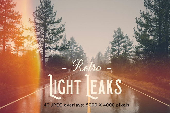 Retro light leak overlays