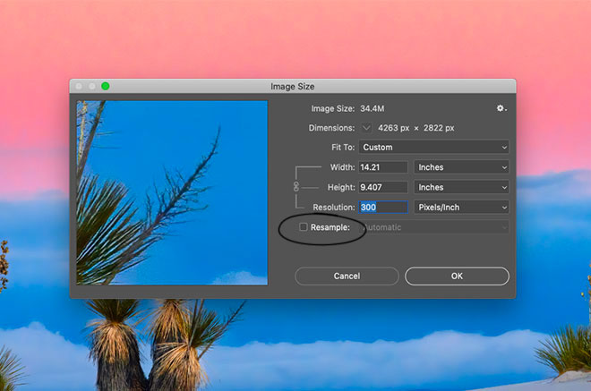 How to change the resolution of an image in Photoshop