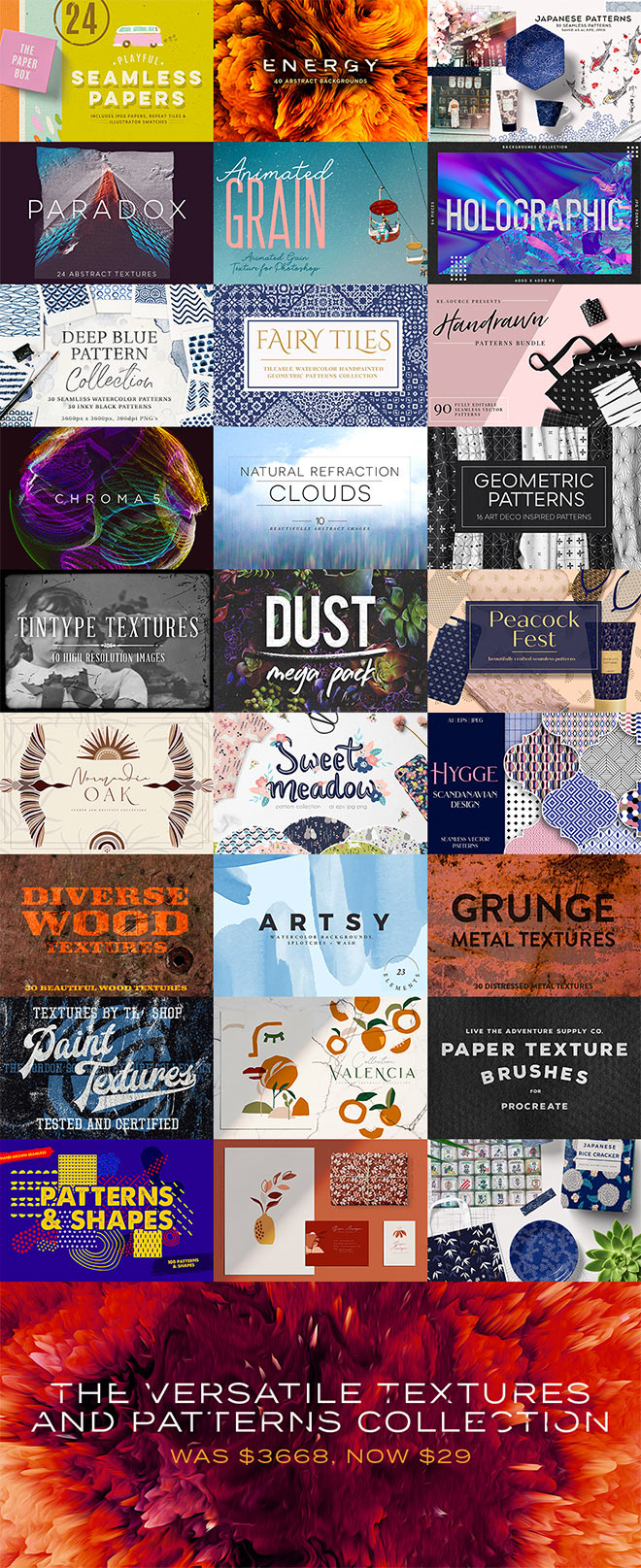 A Versatile Collection of Textures & Patterns to Cover Any Project