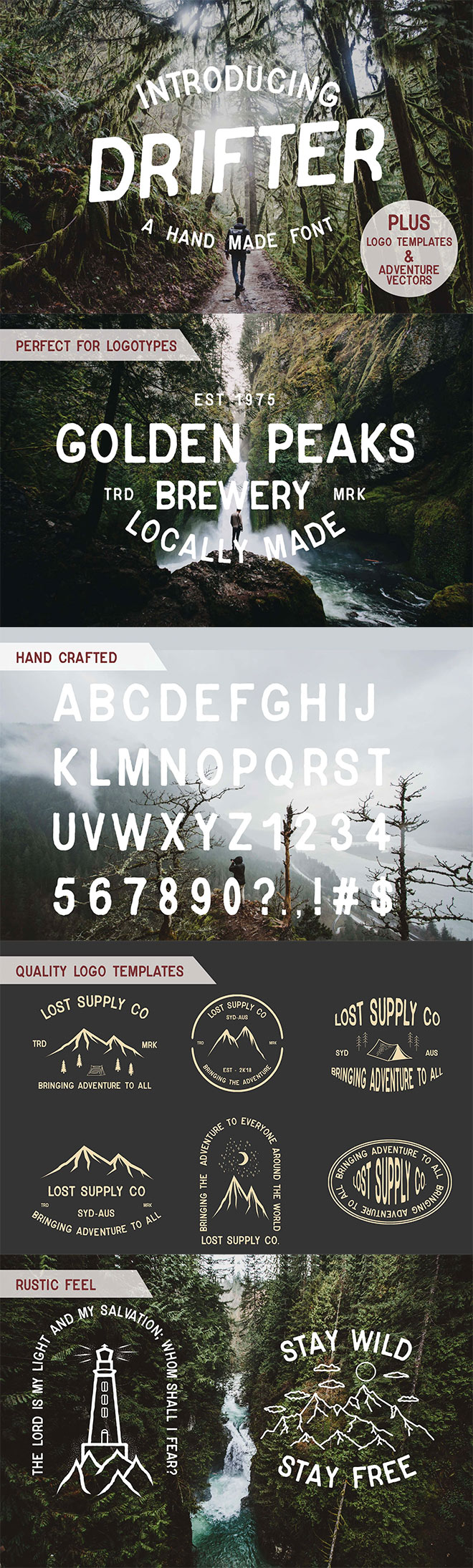 Drifter Font & Buildable Logo Kit for Premium Members