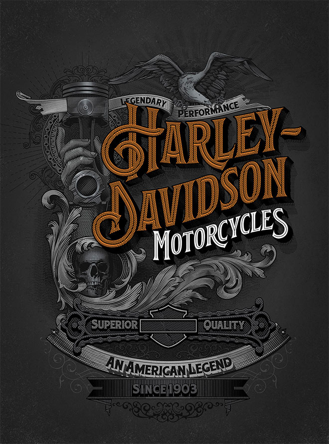 Harley Davidson Poster by Abraham Garcia