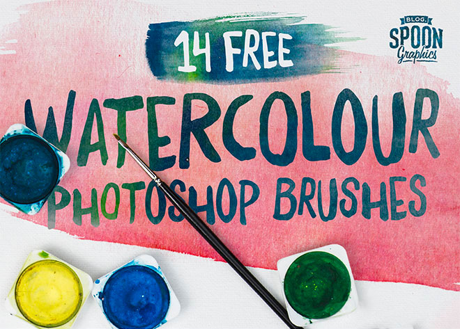 Download 14 free watercolor brushes for Adobe Photoshop