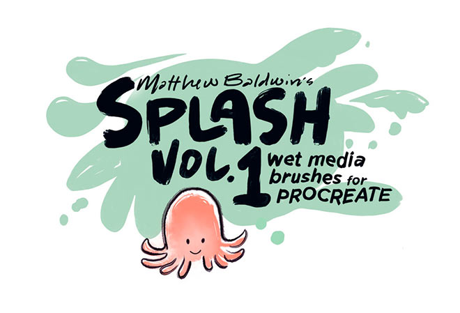 Splash Wet Media Brushes for Procreate by Matthew Baldwin ($0+)