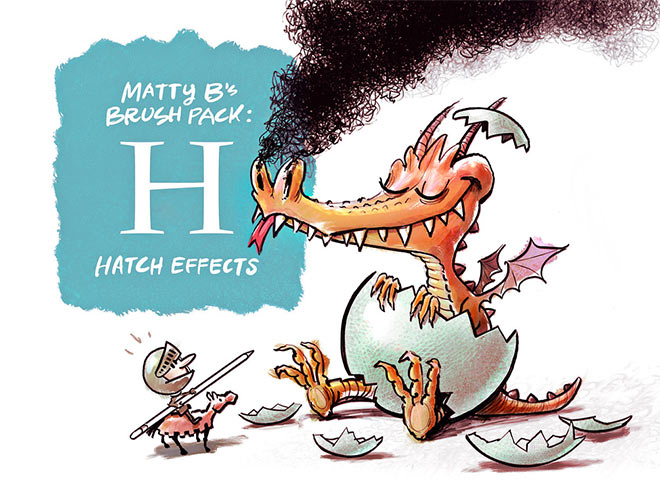 Hatch Effects Procreate Brush Pack by Matthew Baldwin ($0+)
