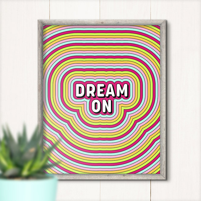 Retro Text Effect with Concentric Stripes