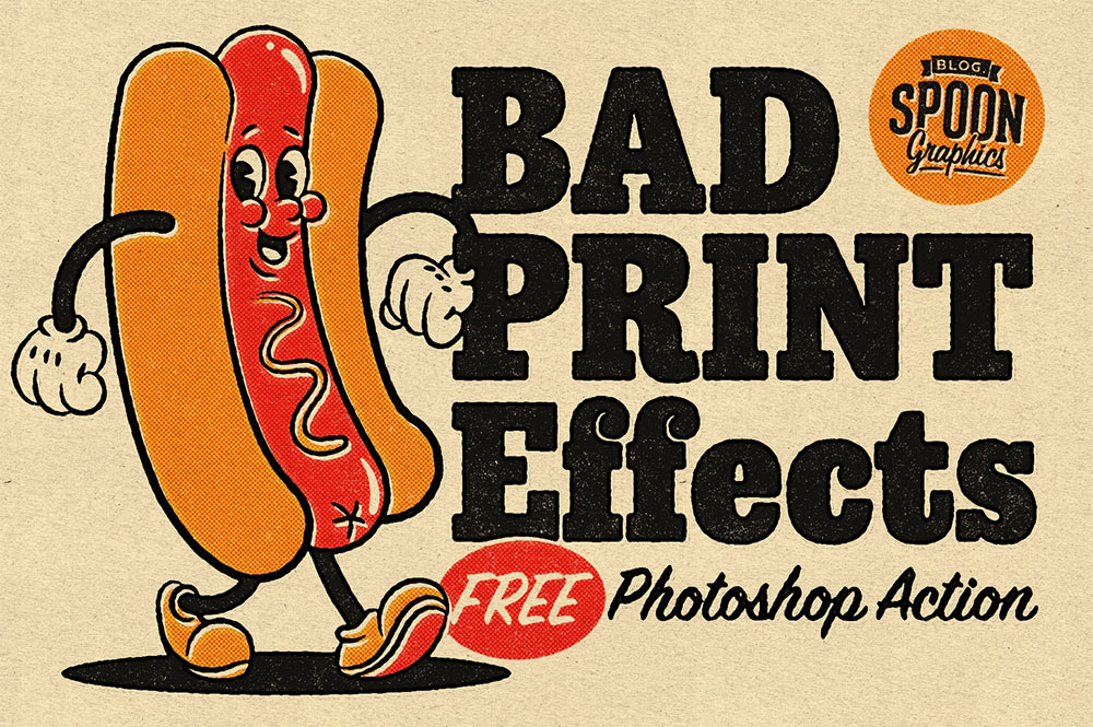 Download My FREE 'Bad Print Effects' Photoshop Action