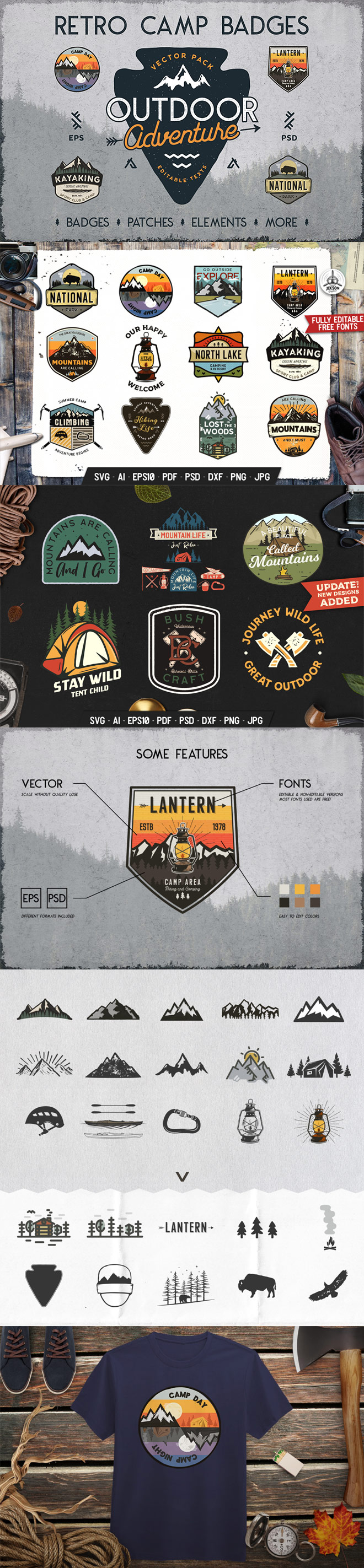 Retro Camping Badges & Outdoor Patches for Premium Members