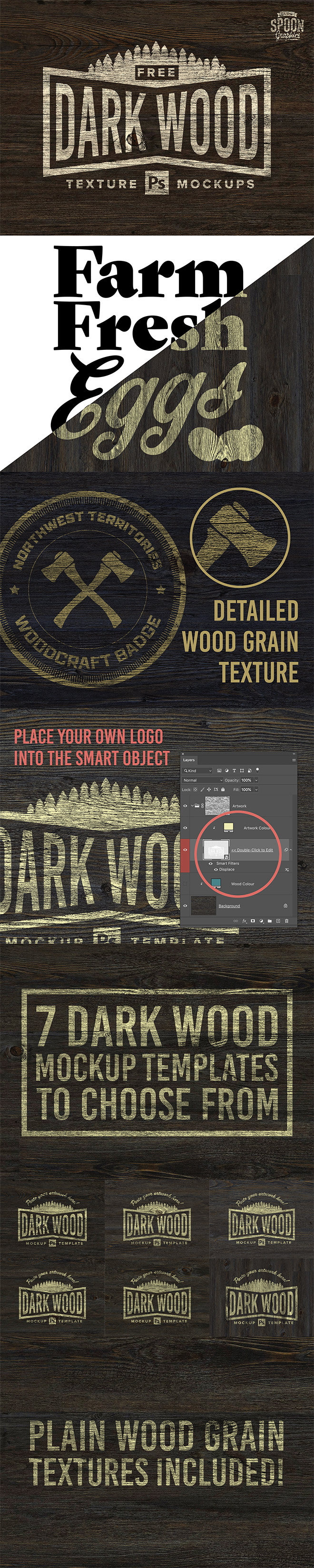 Download 7 Free Dark Wood Texture Photoshop Mockup Templates PSD Mockup Templates