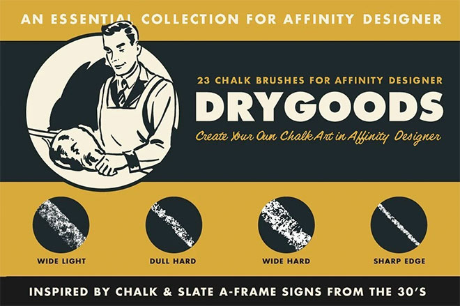 DryGoods chalk brush for Affinity Designer ($ 19)