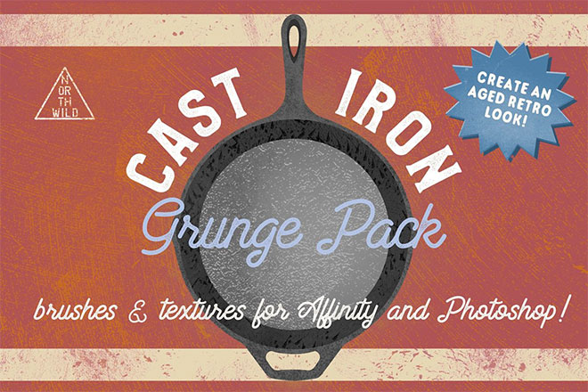 Cast Iron Grunge Brushes & Textures ($12)