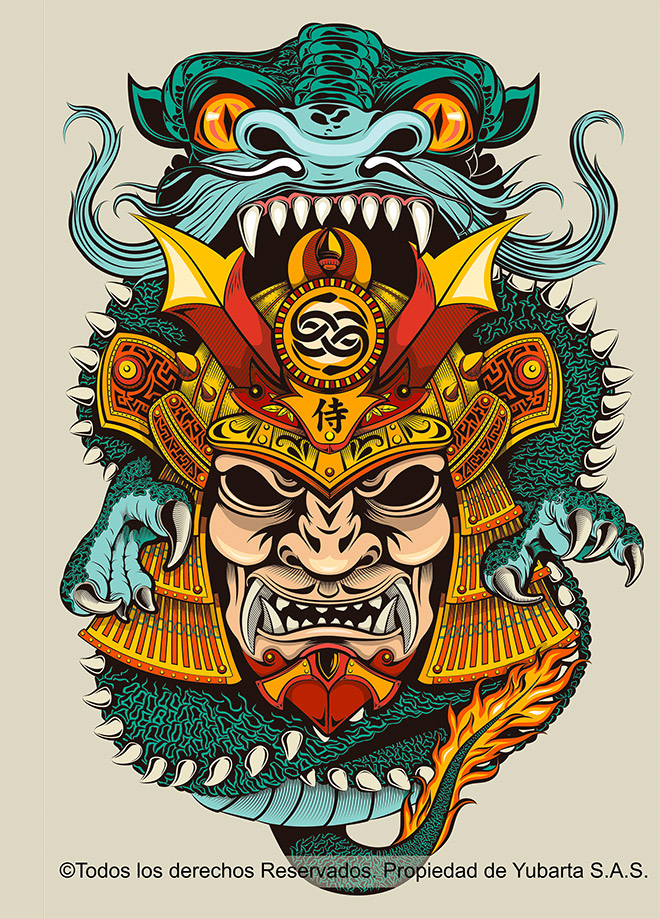 Dragon Samurai by Maria Fernanda Mora Maya