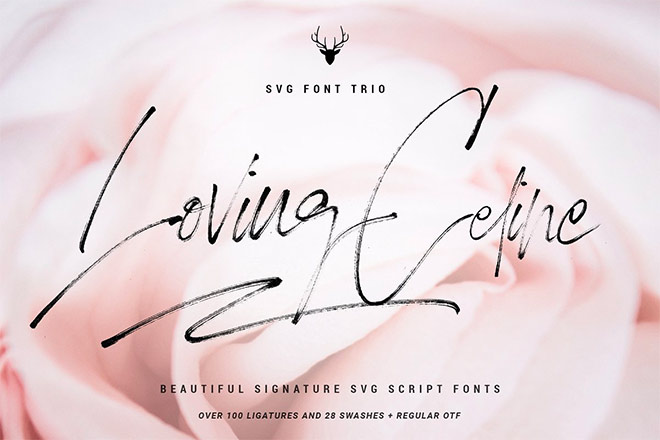 Loving Celine Signature Font Trio by SilverStag