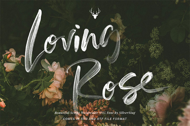 Loving Rose SVG Watercolor Font by SilverStag