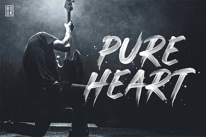 Pure Heart - OpenType SVG brush font by Greg Nicholls