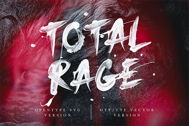 Total Rage - Brush SVG font by Greg Nicholls