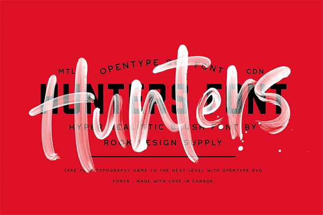 Hunters Opentype SVG font by Greg Nicholls