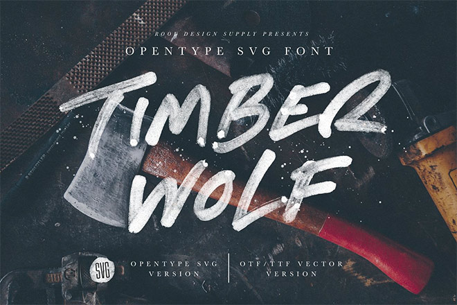 Timber Wolf - Opentype SVG font by Greg Nicholls