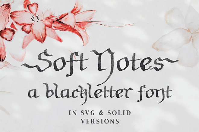 Soft Notes SVG Blackletter Font by Ana's Font