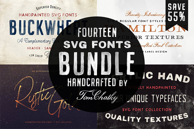 The handmade SVG font package from Tom Chalky