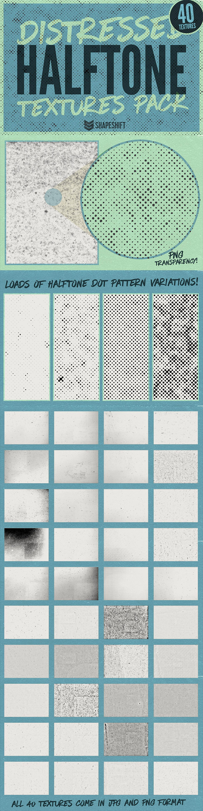 Distressed Halftone Textures Pack for Premium Members