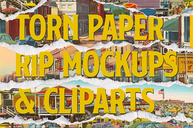 Torn Paper Isolated Cliparts and Mockups