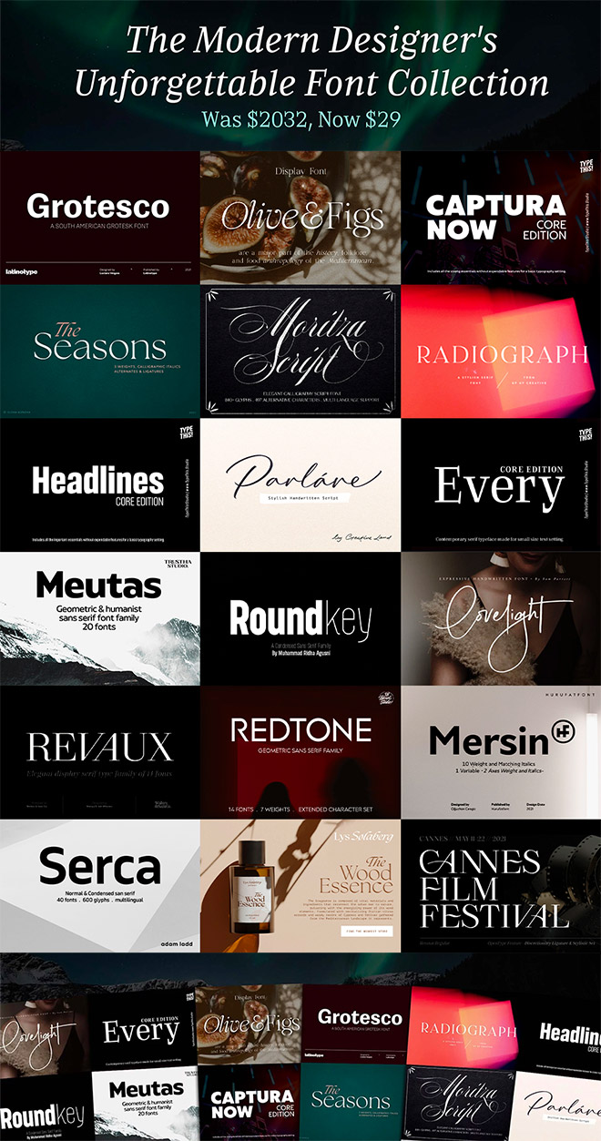Treat Yourself to Some New Fonts for the New Year with a 99% Saving