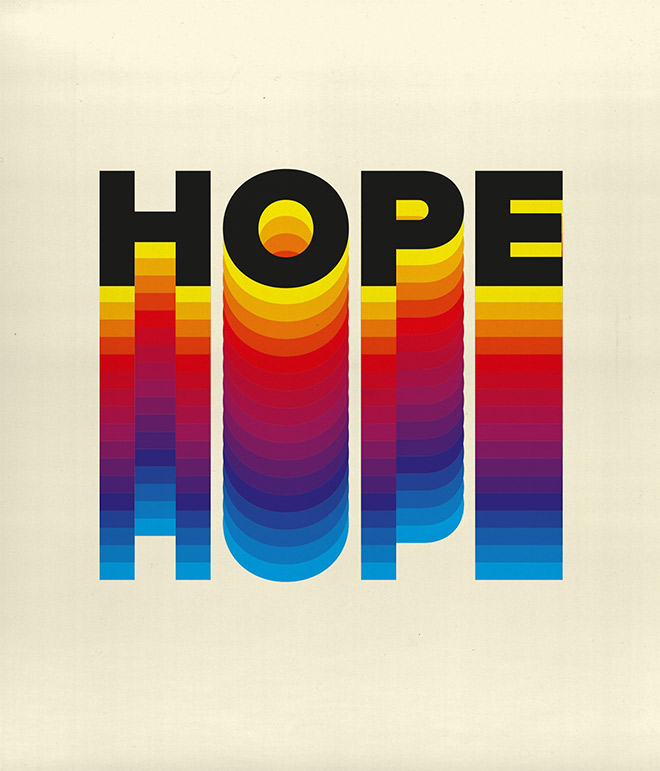 How to create a colorful retro-style rainbow text effect in Adobe Illustrator