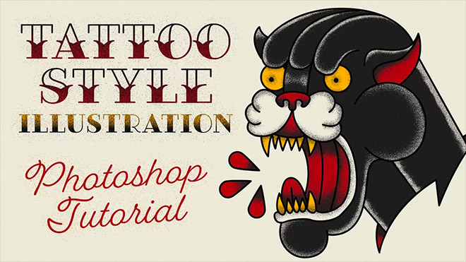 Old School Tattoo Style Illustration Effect Photoshop Tutorial