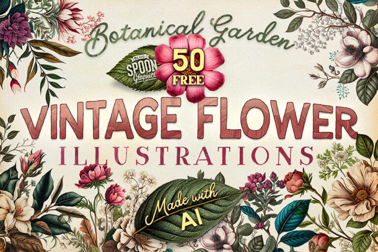 50 Free Botanical Garden Vintage Flower Illustrations