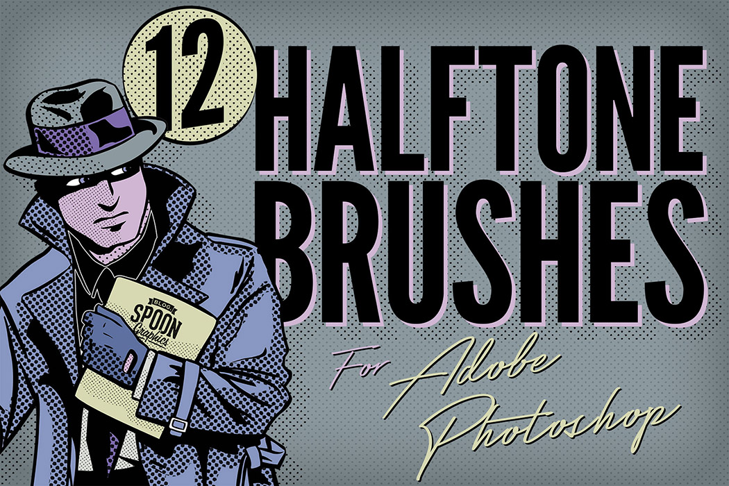 Halftone Texture Brushes for Adobe Photoshop