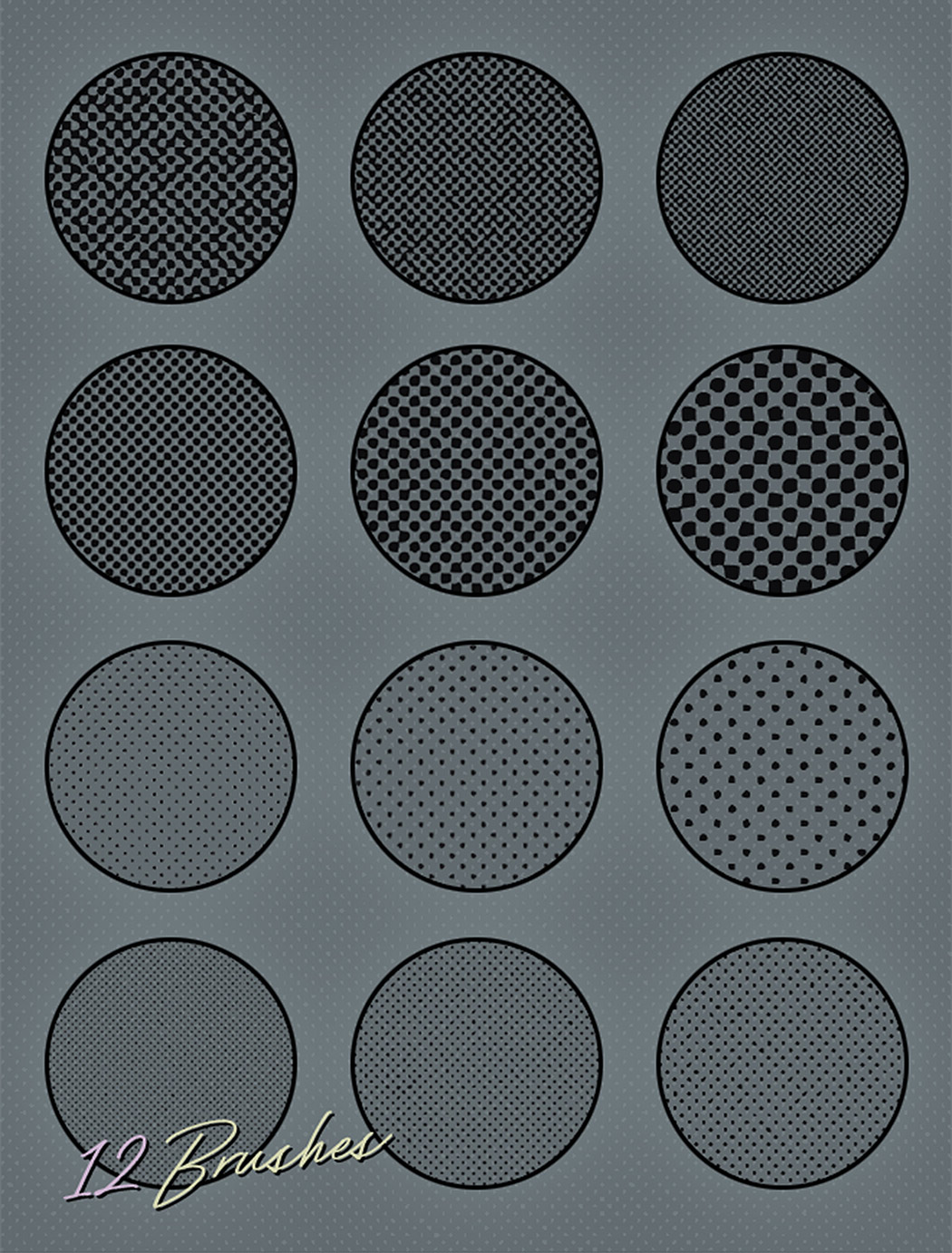 Halftone Texture Brushes for Adobe Photoshop
