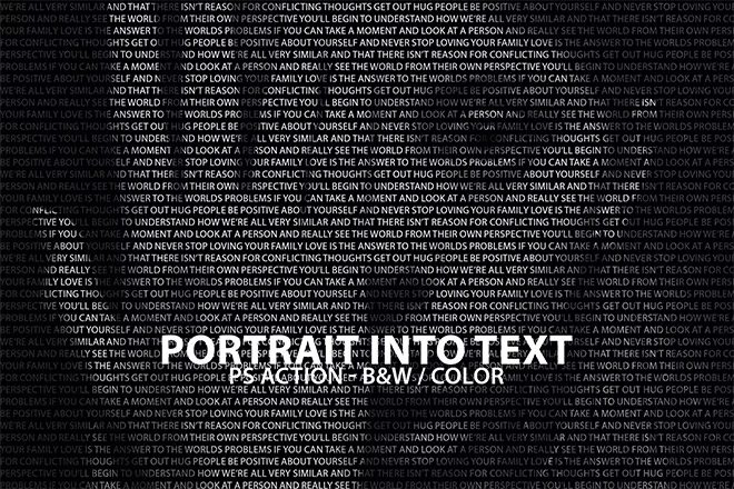 Portrait into Text Photoshop Action