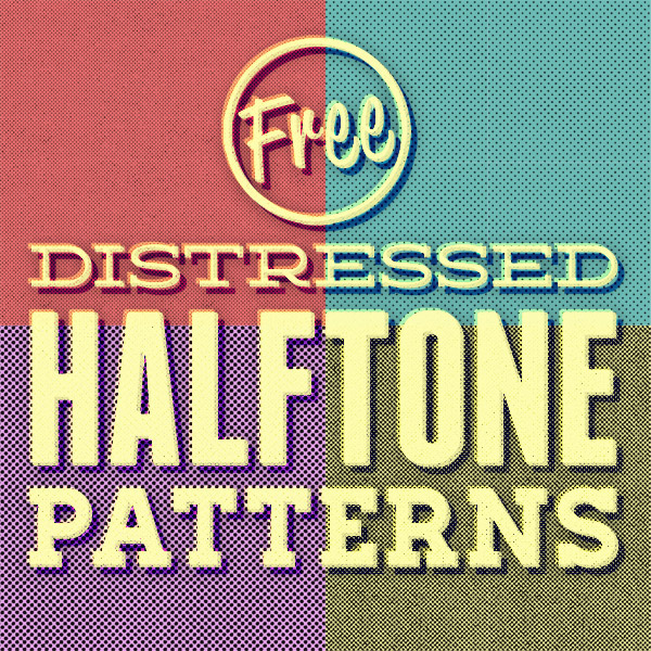 Free Pack of 12 Distressed Halftone Pattern Textures